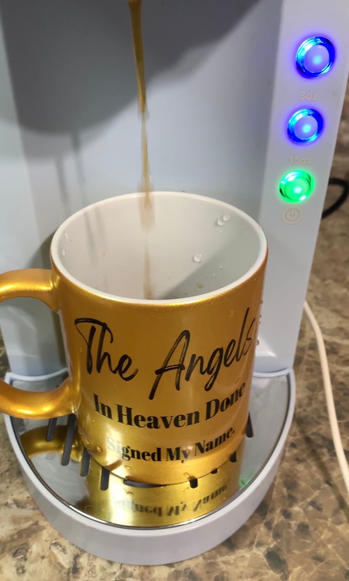 Angels in Heaven gold mug