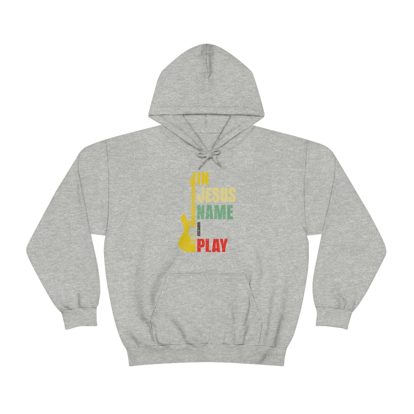 In Jesus Name I Play Guitar Unisex Heavy Blend™ Hooded Sweatshirt